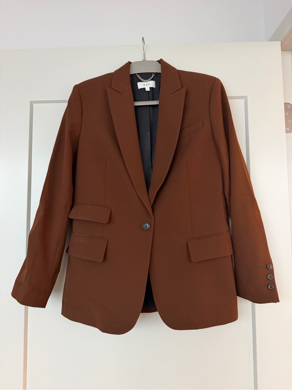 A.L.C. Rust-Brown Single-Button Tailored Blazer